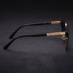 Atira Classic Half-Frame Metal & Acetate Sunglasses - Black/Gold