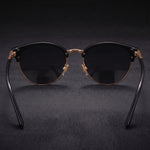 Atira Classic Half-Frame Metal & Acetate Sunglasses - Black/Gold