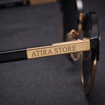 Atira Classic Half-Frame Metal & Acetate Sunglasses - Black/Gold